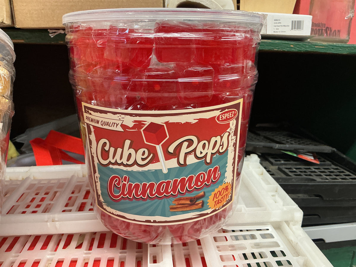 Cinnamon cube lollipop
