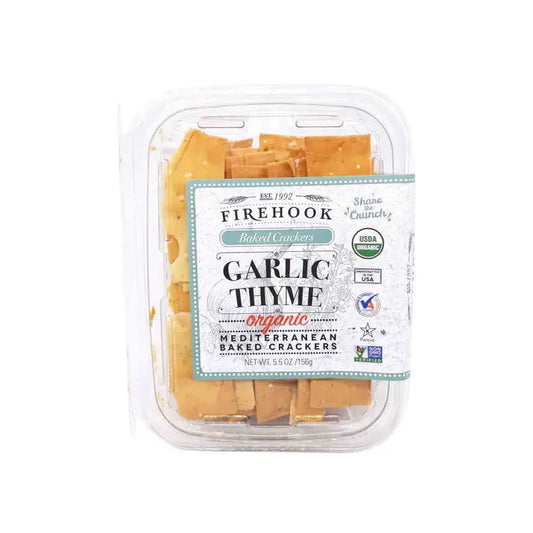 Firehook Organic Garlic Thyme Baked Crackers, 5.5 oz