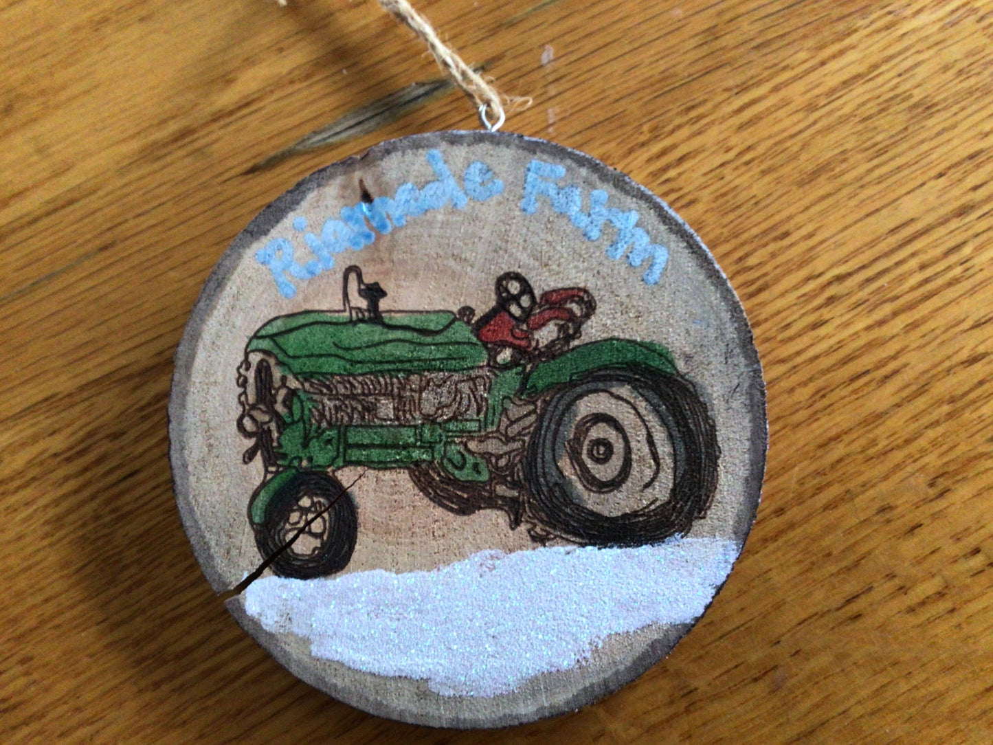 Riamede Wooden Tractor Ornament