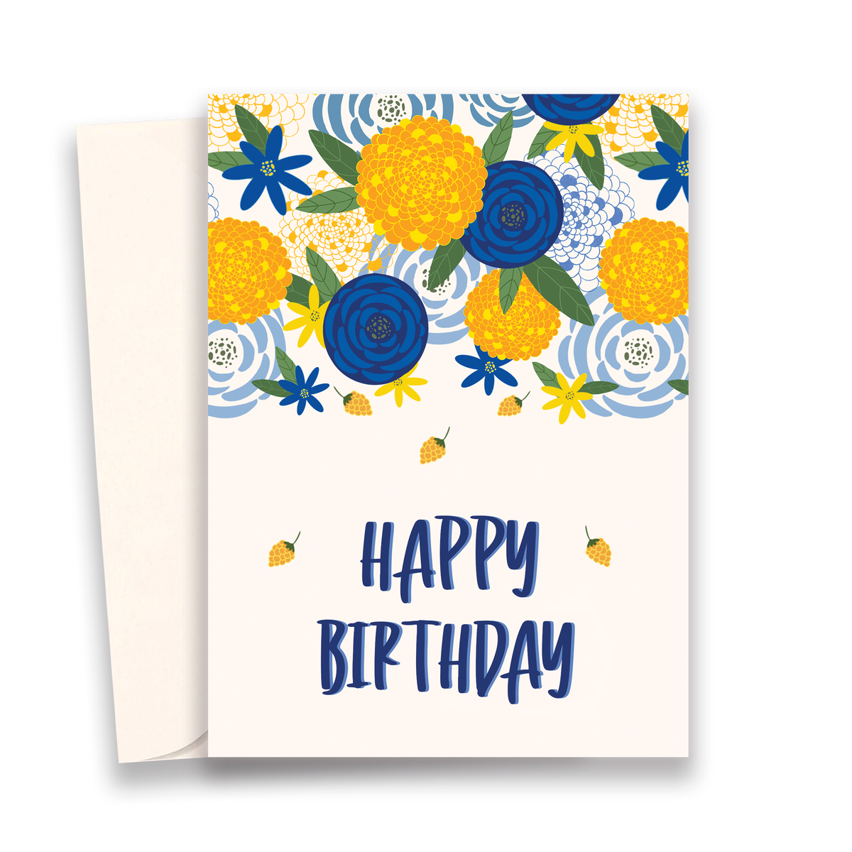Marigold Floral Birthday Card