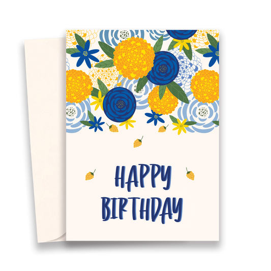 Marigold Floral Birthday Card